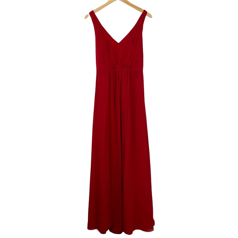WHITE by Vera Wang red chiffon formal gown